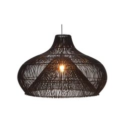 Rattan - Hanglamp dome zwart