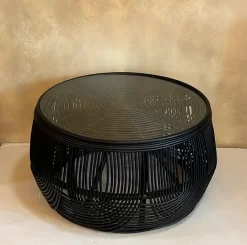 Salontafel van bamboe 70 cm - zwart
