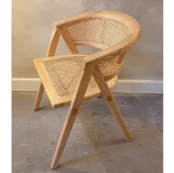 Houten stoel met webbing