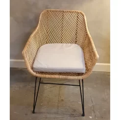 Stoel gevlochten rotan - naturel
