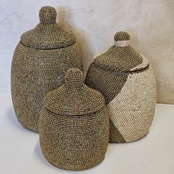 Kralenpotjes Goud/crème set 3