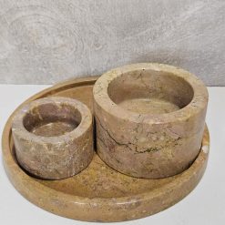 Schaaltje met waxinelichtjes bruin