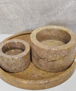 Schaaltje met waxinelichtjes bruin