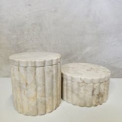 Potjes marmer crème