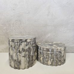 Potjes marmer grijs