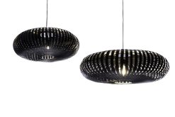 Bamboe hanglamp UFO Black