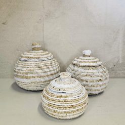 Kralenpotjes bol. Mix wit/crème set 3