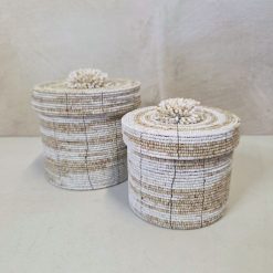 Kralenpotjes 'Kempo' - Set 2 crème/wit