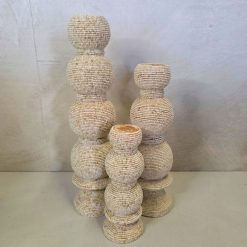 Kandelaar kralen 'Sila' crème - set 3
